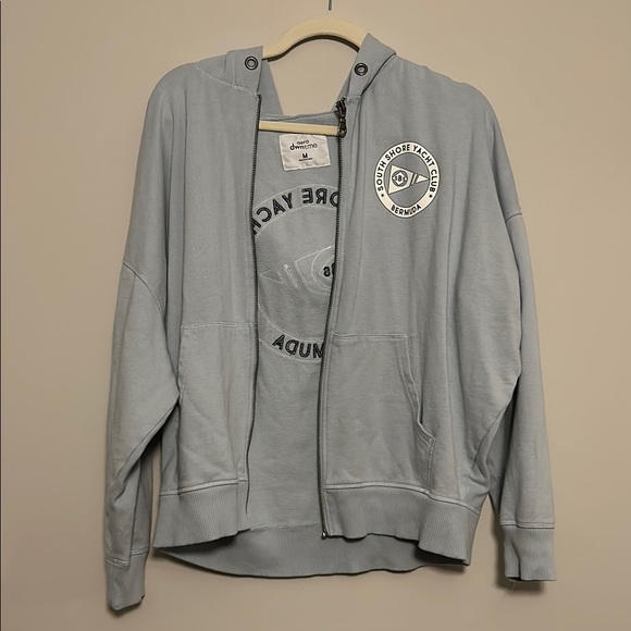 aero Light Blue Zip Up Sweatshirt - Picture 1 of 2